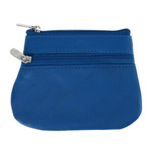 CTM Leather Zipper Coin Pouch Wallet